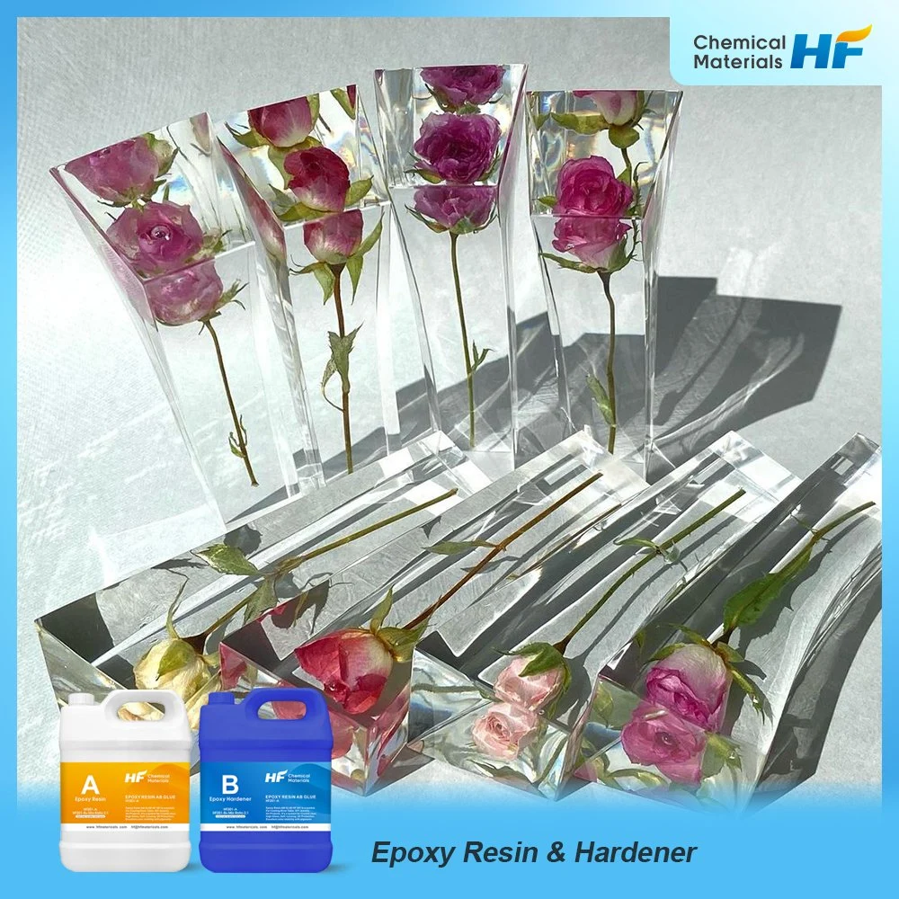 Guangdong Manufacturer Mixed Ratio 3: 1 High Transparent Epoxy Ab Glue DIY Flowering Handmade Epoxy Resin with Hardener Wholesale/Supplier Cheap Price No Ripple Liquid