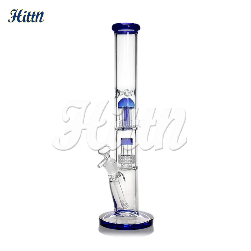 2023 New 16.7 Inches Hookah Straight Smoke Set 8 Tree Arms Perc & Showerhead Perc Glass Smoking Pipe Glass Craft