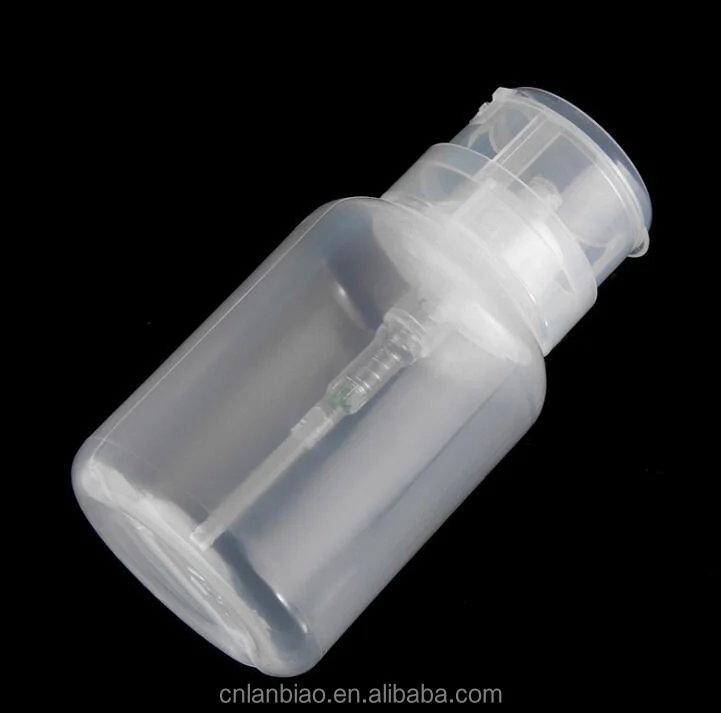 Nueva 210ml redondo Liquid Lotion Prensa de bombeo plástico Pet Nail Polish Rehacer botella de Remover