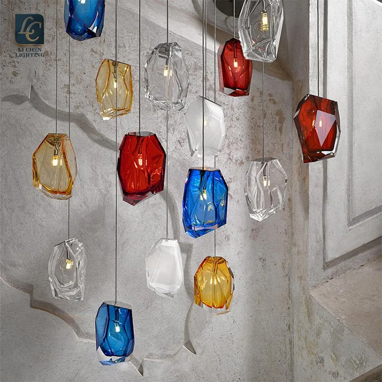 Professional Quality Custom Indoor Decoration Lighting Colorful Glass LED Chandelier