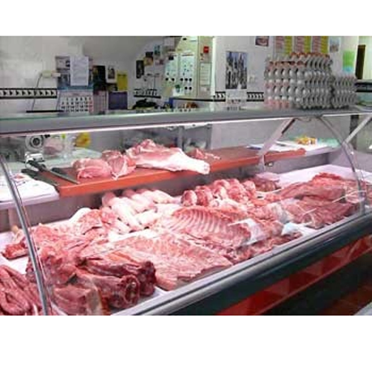 Carnicería tienda de comestibles en el mercado de carne Carne Fresca vitrina