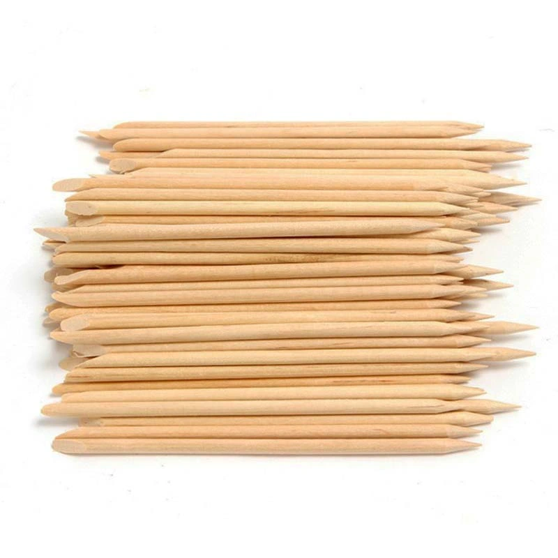 3.8mmx114mm Manicure Cleaning Wood Stick Nail Care Tools Nail Art Round Wooden Stick
