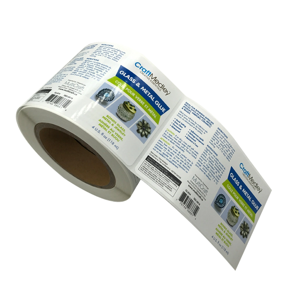 Custom Logo Printed Recycled Cardboard Adhesive Roll Labels Scroll Adhesive Label Stickers