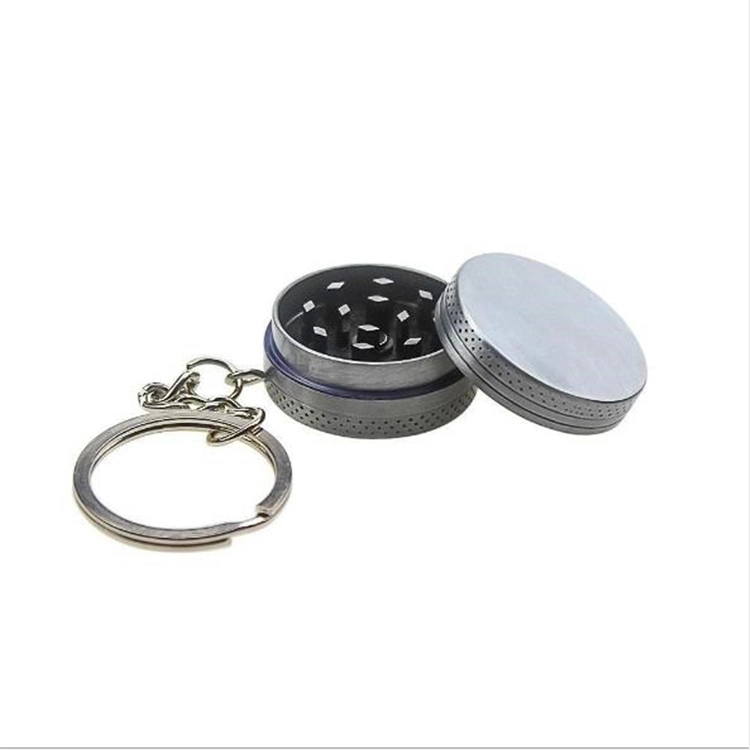 Two Layer Smoke Mill with Key Ring Easy Zinc Alloy Smoke Crusher Metal Cigarette Mill Box