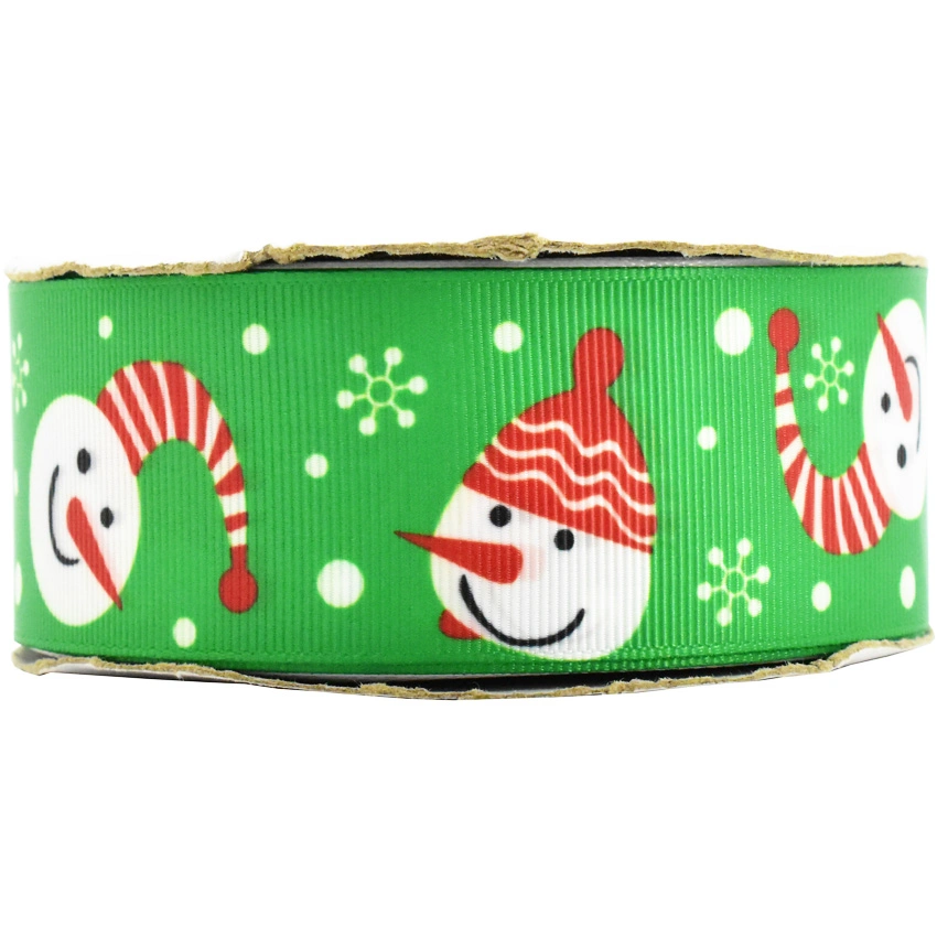 Factory OEM/OEM Customized Printed Christmas Character Grosgrain Ribbon Festival Celebration Decoration Ribbon for Wreath Crafts Decoration