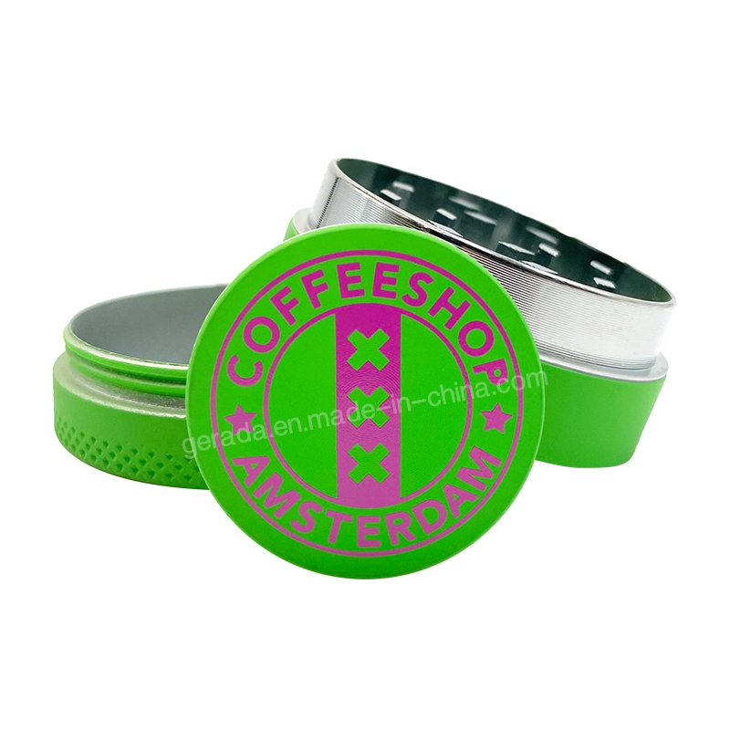 Hot Selling 40mm 3 Layers Zinc Alloy Herb Grinder Smoking Tobacco Accessories with Free OEM Logo