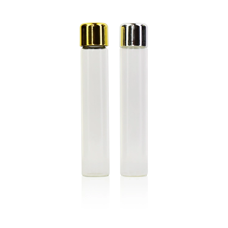4 DRAM Transparent Glass Vial with Smooth Black White Child Resistant Lid 2 DRAM Glass Bottle Pre Roll Tubes