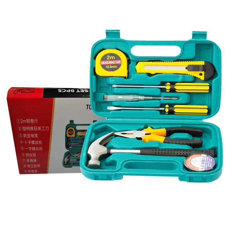 Kit de herramientas manuales generales para uso doméstico de caja de plástico profesional Herramientas de mano DIY conjunto en casos