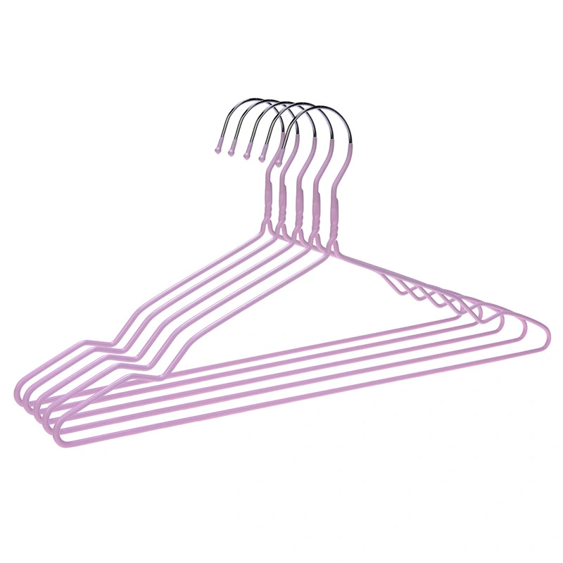 Vêtements de métal de couleur Cutom crochet en fil enduit de PVC pant des cintres pour vêtement