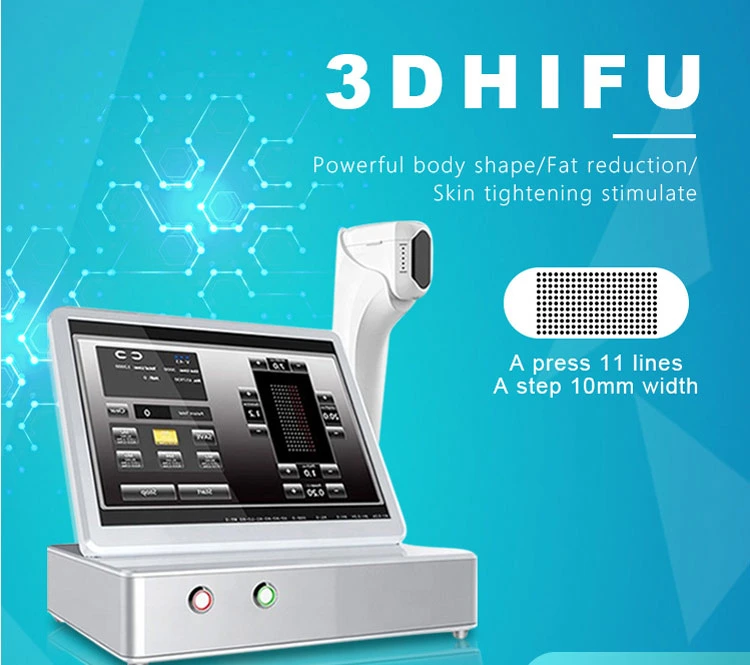 Más nuevas 12 líneas 4D Terapia HIFU 3D Corea Belleza personal Care HIFU Mini 3D HIFU 1 Unidad con 3 cartuchos