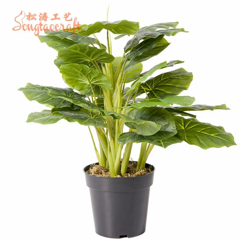 40cm Artificial Evergreen Bonsai Fake Taro Plant Tree From Guangzhou