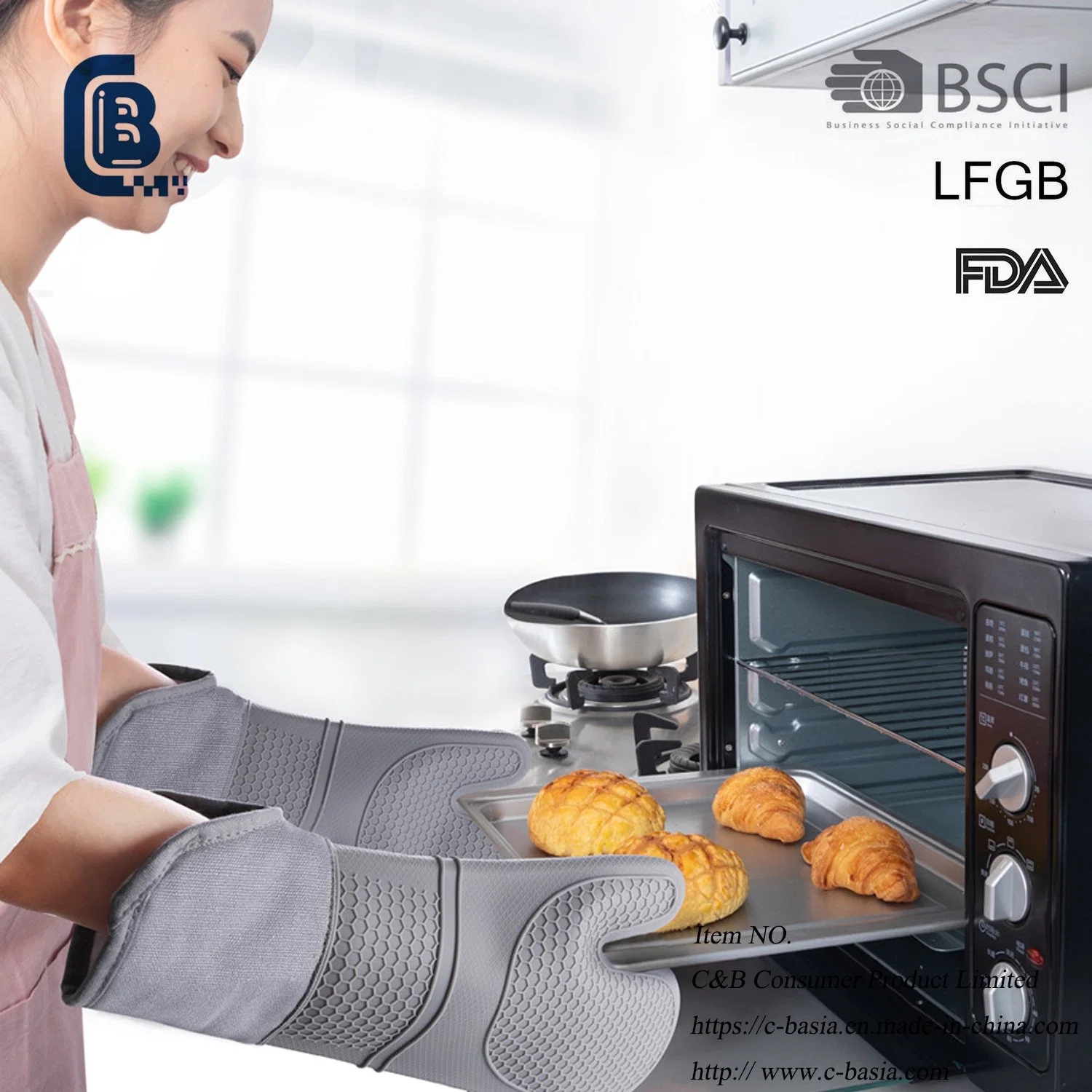 Household Kitchen Gloves, Heat Resistant Microwave Oven Baking Gloves, Kitchen Cooking Baking Mitts, Grilling Gloves