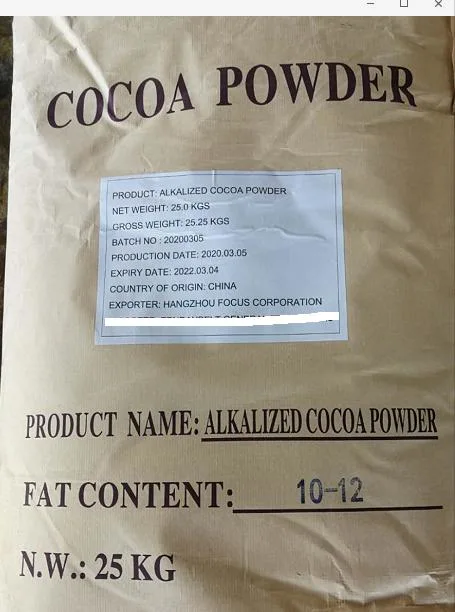 Poudre de cacao pur de haute qualité 25 kg poudre de cacao naturel