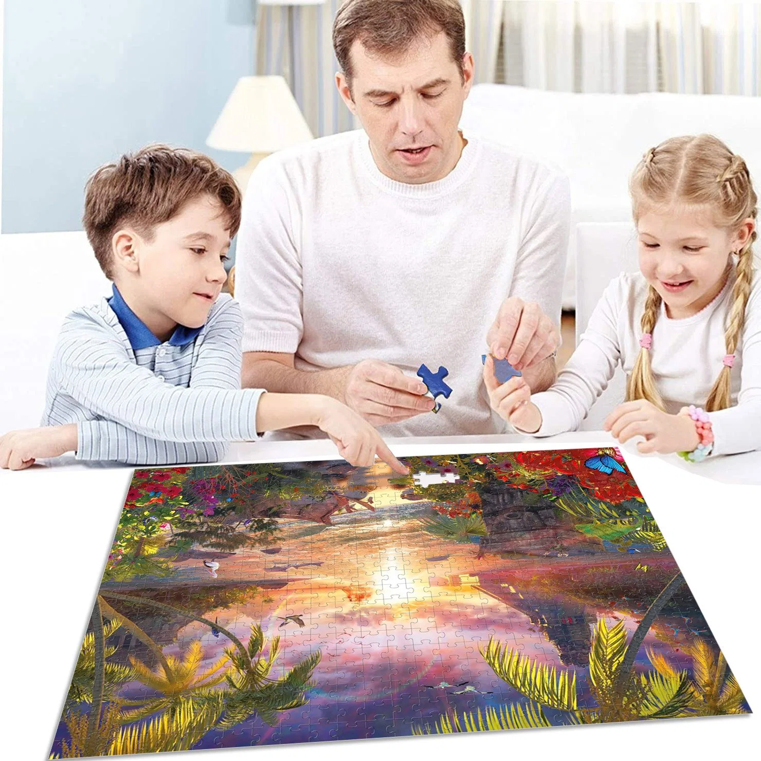 La puesta de sol es infinita al por mayor de madera 8000 piezas Puzzles Educación Intelectual niños′ S Juguetes, Regalos de cumpleaños, patrones personalizables y tamaños.