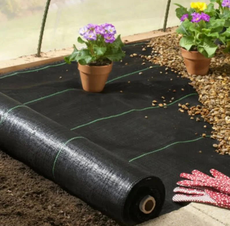 Barrière textile paysagiste de jardin à grande perméabilité, bloc de tissage à usage intensif, paillis paysagé de 3.2 Oz, tissu de contrôle à tissage, fournitures de jardinage pour lits de fleurs, jardin