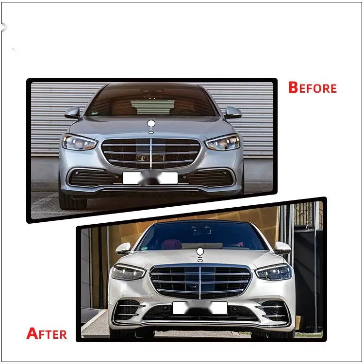 Car Bumper Body Kit W223 S580 Look for Mercedes Benz S Class W223 S320 S400 S450 2021-2022 Year Upgrade S580 Amg Model Grille