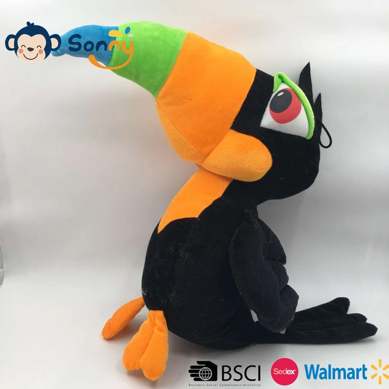 33 Cm Stuffed Big Mouth Bird Toy Customized Design Plush Parrot Educational & Promotional Gift Baby Toy