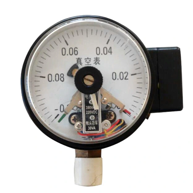 4inch 100mm Bottom Black Steel Case Brass Internal Vacuum Electric Contact Pressure Gauge