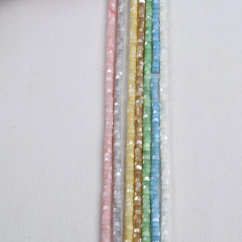 Fashion 3*5mm Mother of Pearl Shell Disc Spacer Beads Middle Hole Strand for Jewelry Wholesale