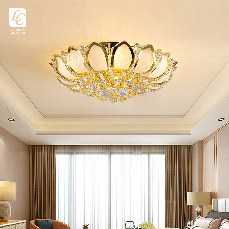 Современный стиль освещение Декоративная гостиная столовая комната стеклянный кристалл Потолочный светодиодный светильник