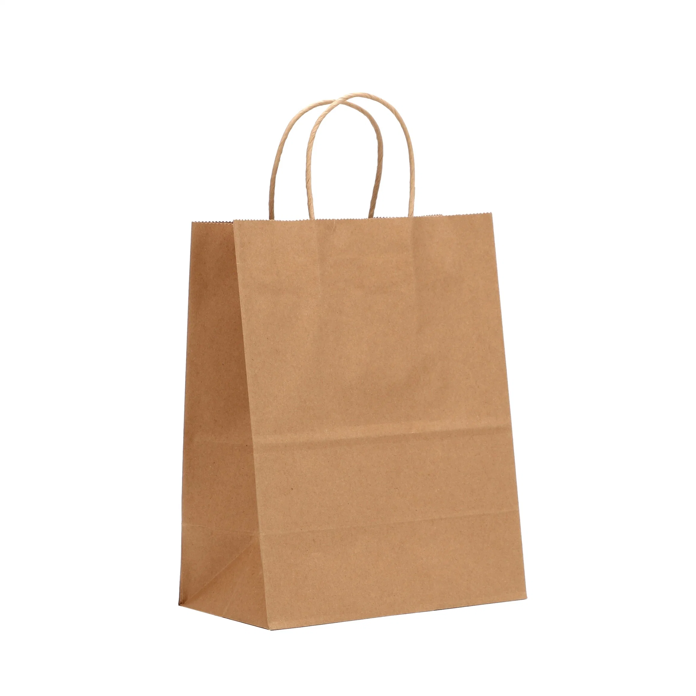 Customised Big Recycled Retail Papel Kraft Gift Paper Shopping Bags with Handle