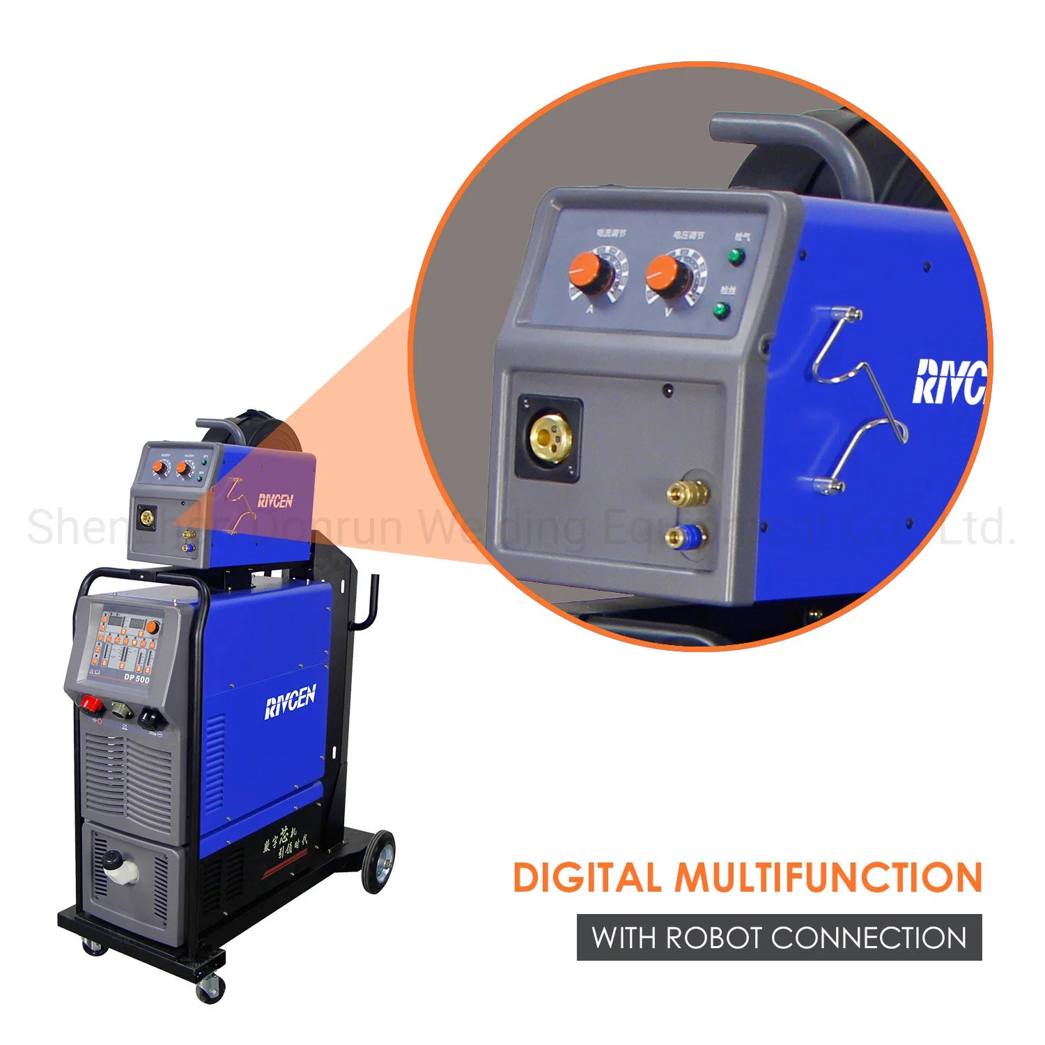 Rivcen Double Pulse for Aluminum MIG Welding Machine, Full Digital Heavy Duty IGBT CO2/Mag/MIG Intelligent Multifunctional Inverter Welders