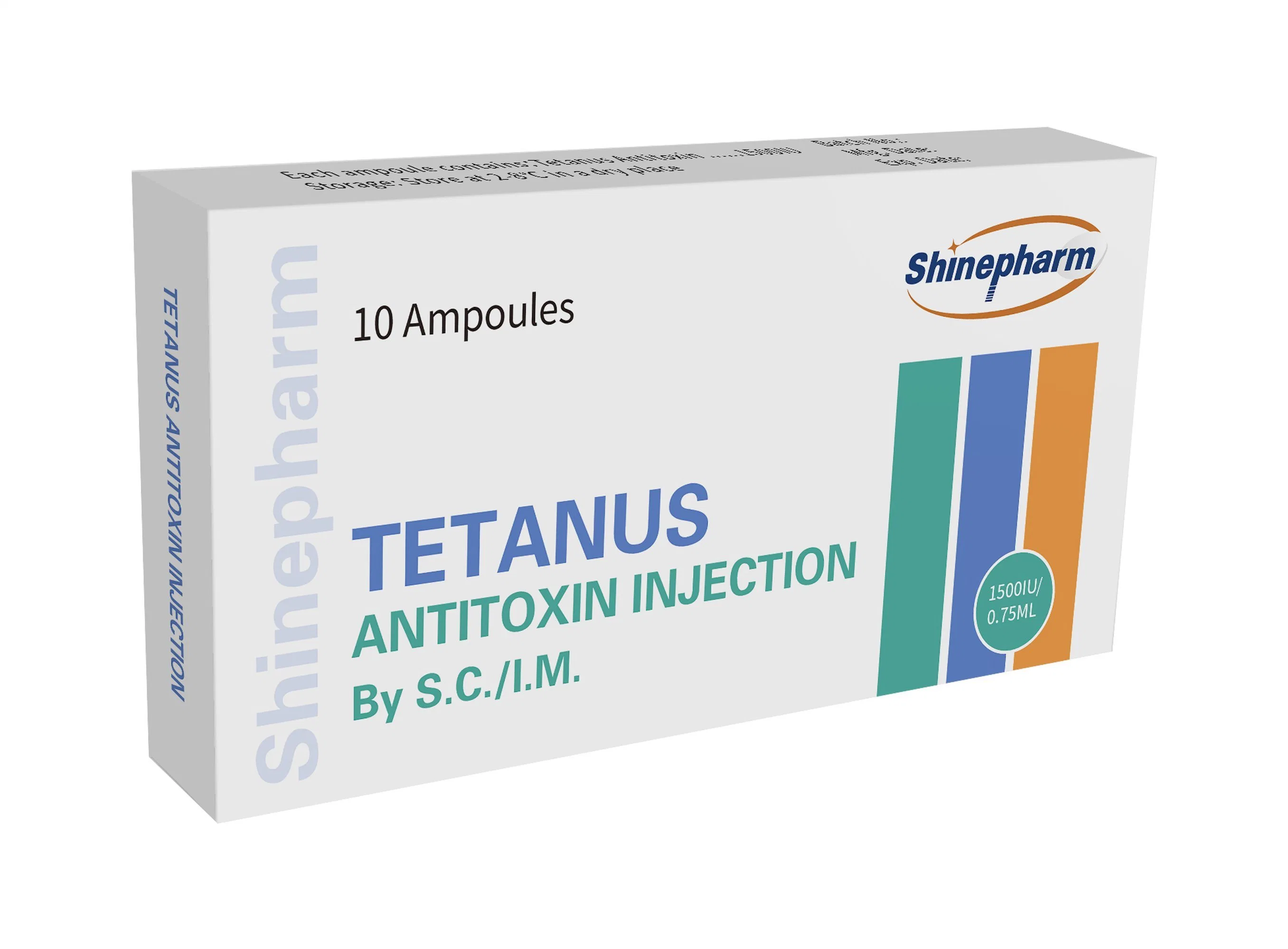 Antitoxina tetánica inyectable 1500iu/0,75ml Medicina acabada con GMP