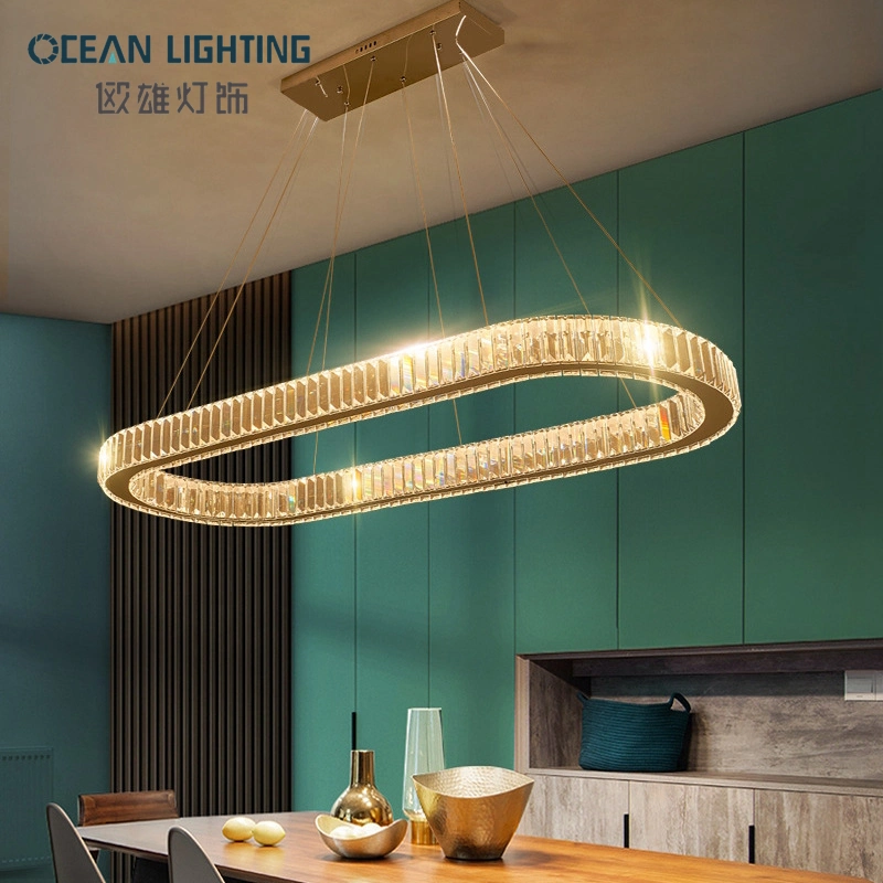 Ocean Lighting Modern Indoor Large LED Hanging Chandeliers Pendant Lights Crystal