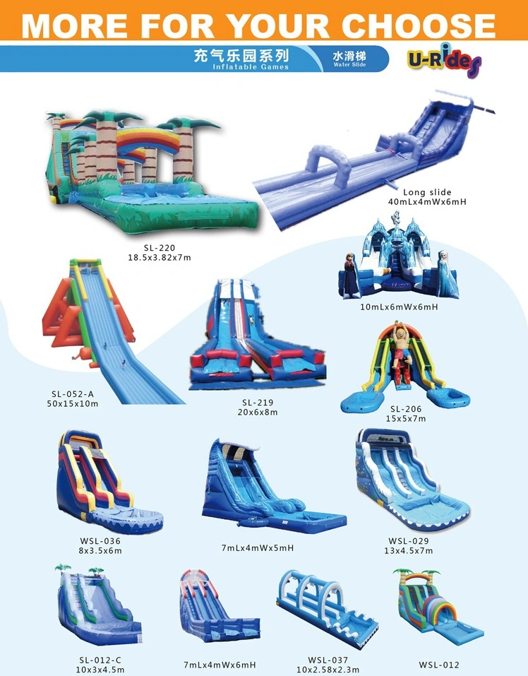 3 pistes de toboggan gonflable sec pour parc de jeux