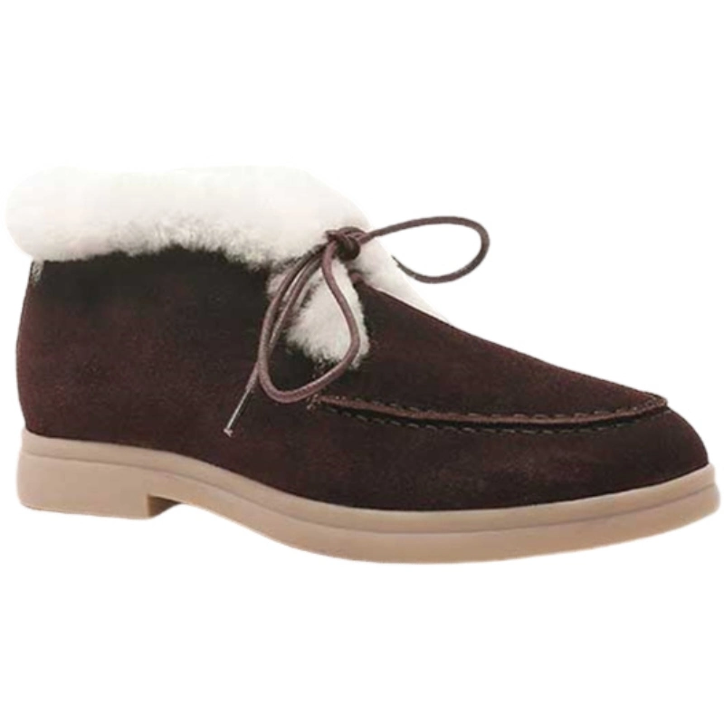 Новые дизайн Furry толстые солеватые Снежные ботинки модная кожа женские Обувь из хлопчатобумажных хлопков Winterproof Cotton Boots Warm Обувь