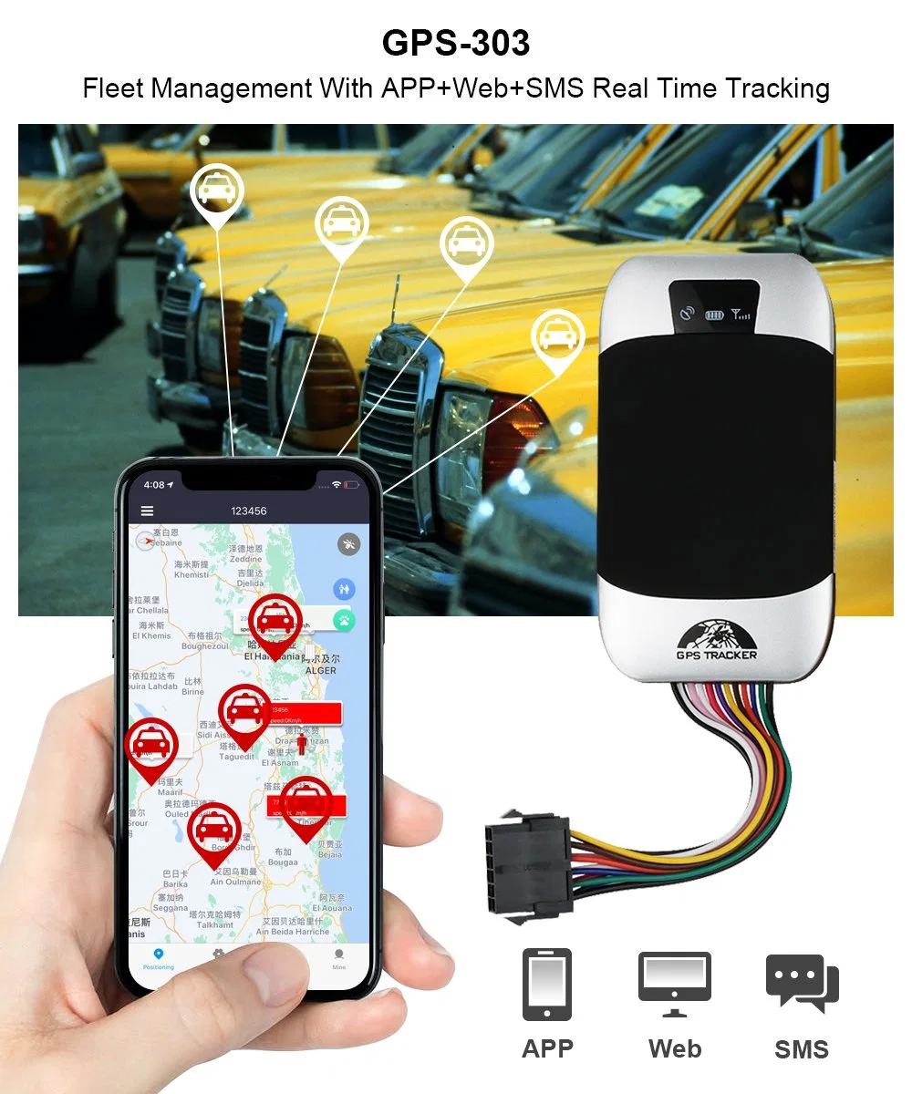 Coban TK 303 Fabricant GPS Tracker sans frais mensuels Suivi GPS de voiture GPRS SMS