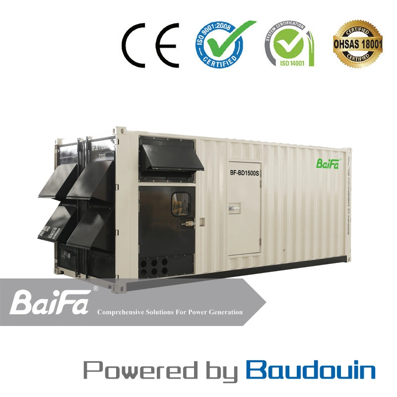 1200kw Containerized 20FT Container Electric Power Gas/Diesel Generator Set Powered by Baudouin Engine