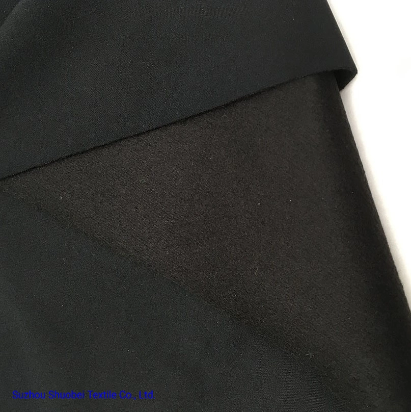 100% Polyester 100d 4 Way Stretch Fabric Bonded Polar Fleece Fabric Laminated Fleece Softshell Fabric for Outdoor Clothing Winter Coats Down Jacket