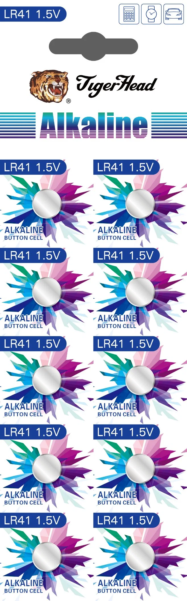 Watch Battery AG1 Lr621/Lr44/Lr43 Tiger Head Alkaline Button Cell Coin Battery