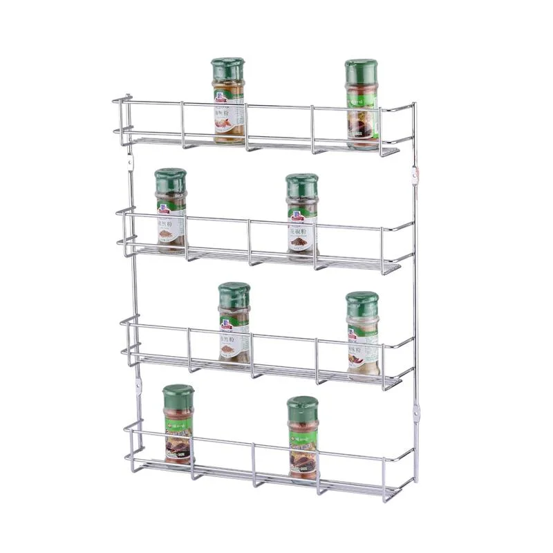 Placage chromé 4-Tier fil métallique Spice Rack