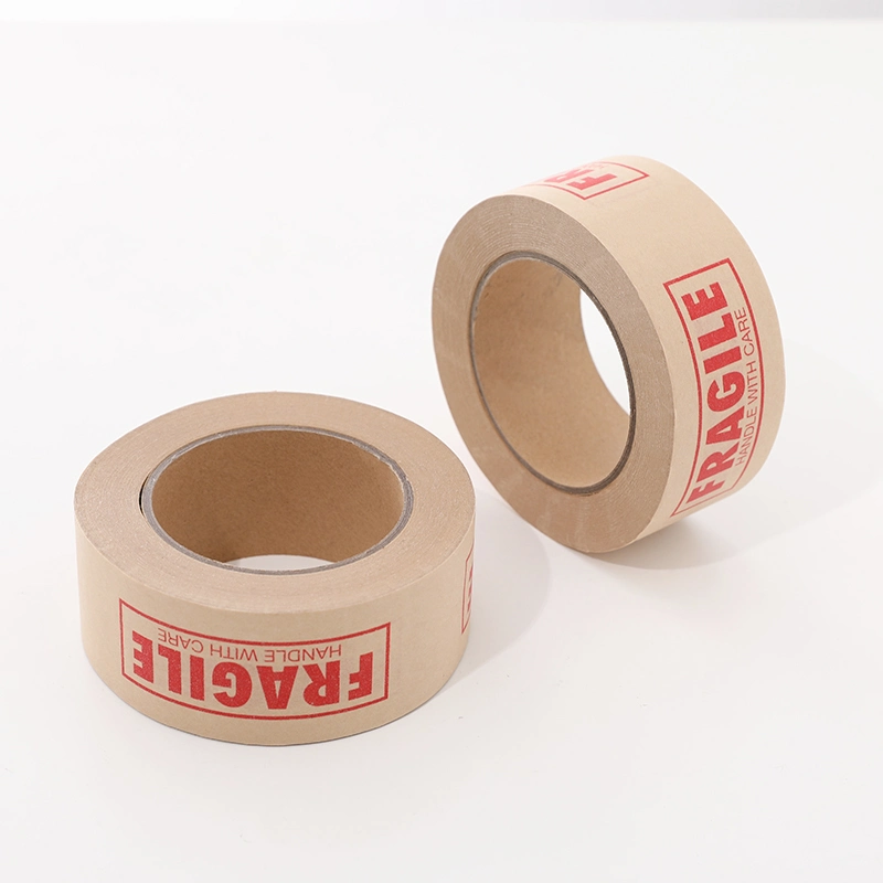 Custom Fragile Packing Tape Self Adhesive Kraft Tape Printed Logo Kraft Tape