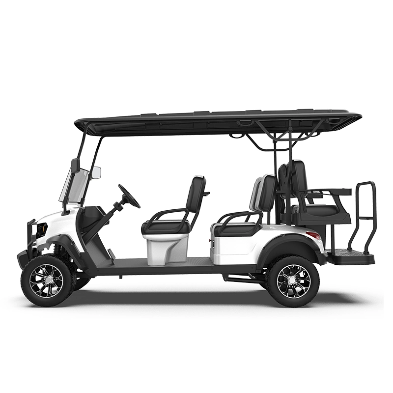 Carrinhos de golfe elétricos off-road de luxo clássicos personalizados de 4 lugares com bateria de lítio legalizados para uso nas ruas.