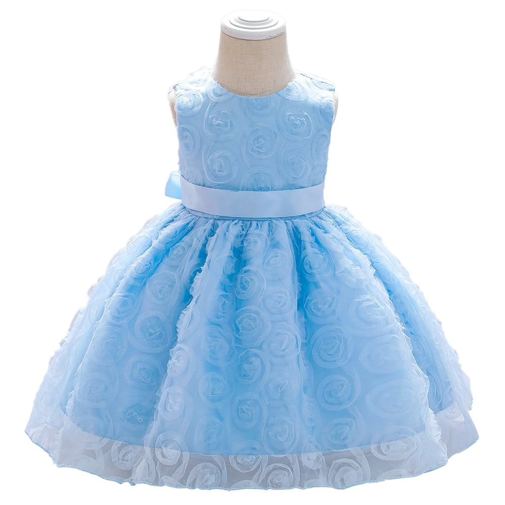 2022 Nova chegada bebê meninas de desgaste das partes Flores vestido vestido de Esferas Princess Frock Lace vestido doces