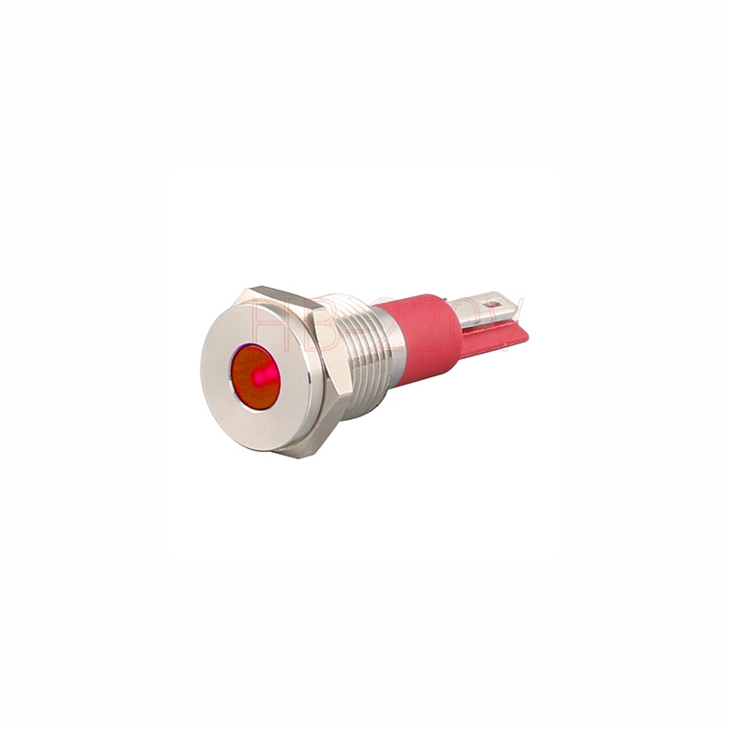 Electric Signal Red IP67 Stainless Steel 8mm 220V AC LED Metal Signal Indicator Light