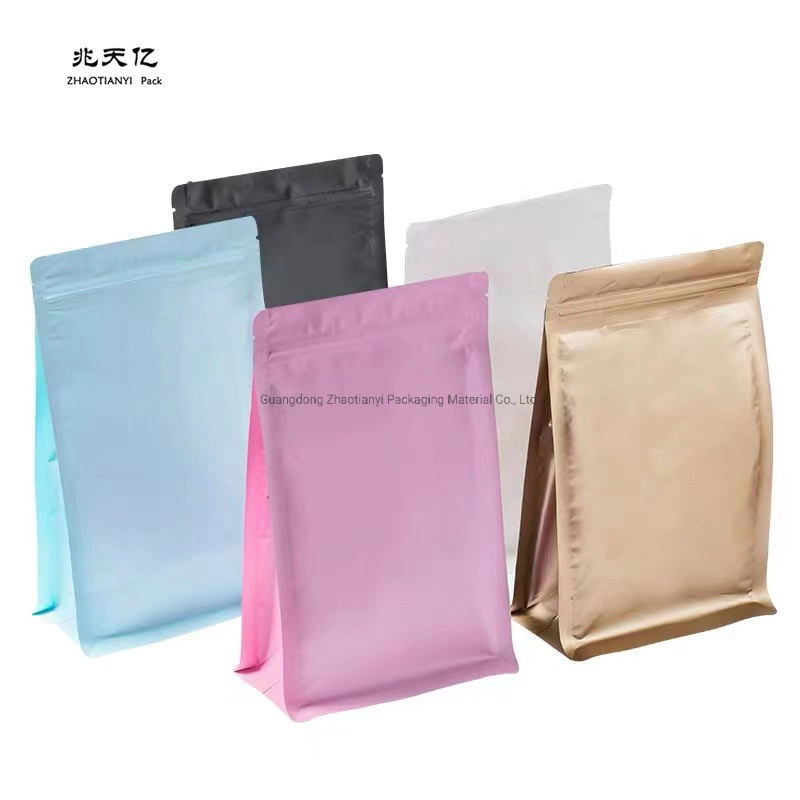 Customer Printing Flat Bottom Bean Packaging Custom Size Flat Bottom Coffee Pouch