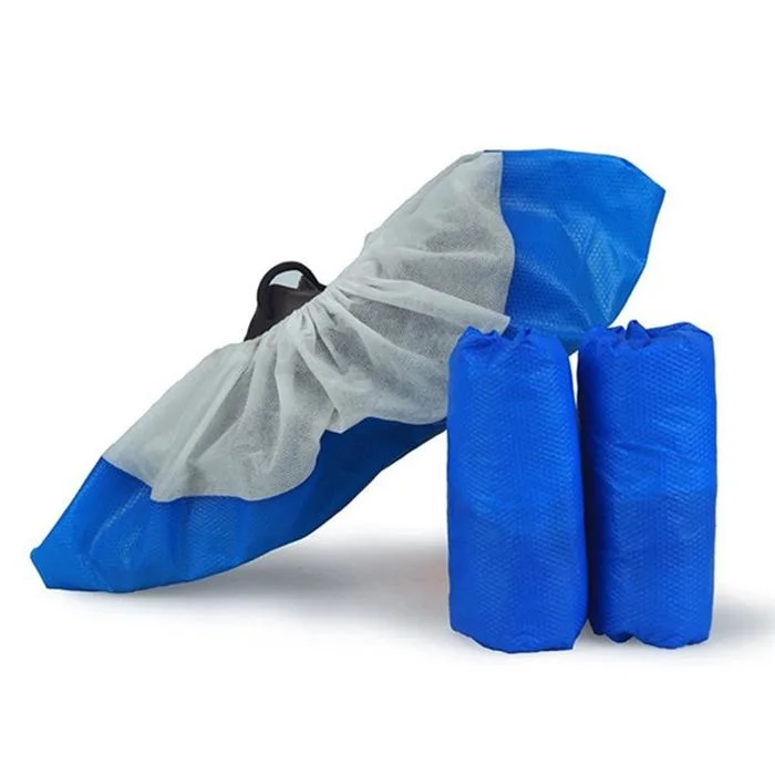 PP+CPE imperméable respirante élastique anti-poussière Poignée antiglisse Surchaussure Shoecover médical protecteur du caisson de nettoyage