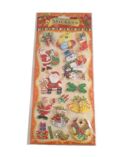 High quality/High cost performance  Christmas Cartoon Cute Bubble Puffy Stickers Label