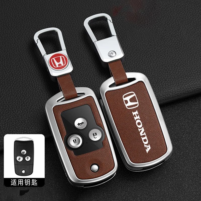 Replacement Flip Folding Car Key Cover TPU Metal Leather Modified for Honda