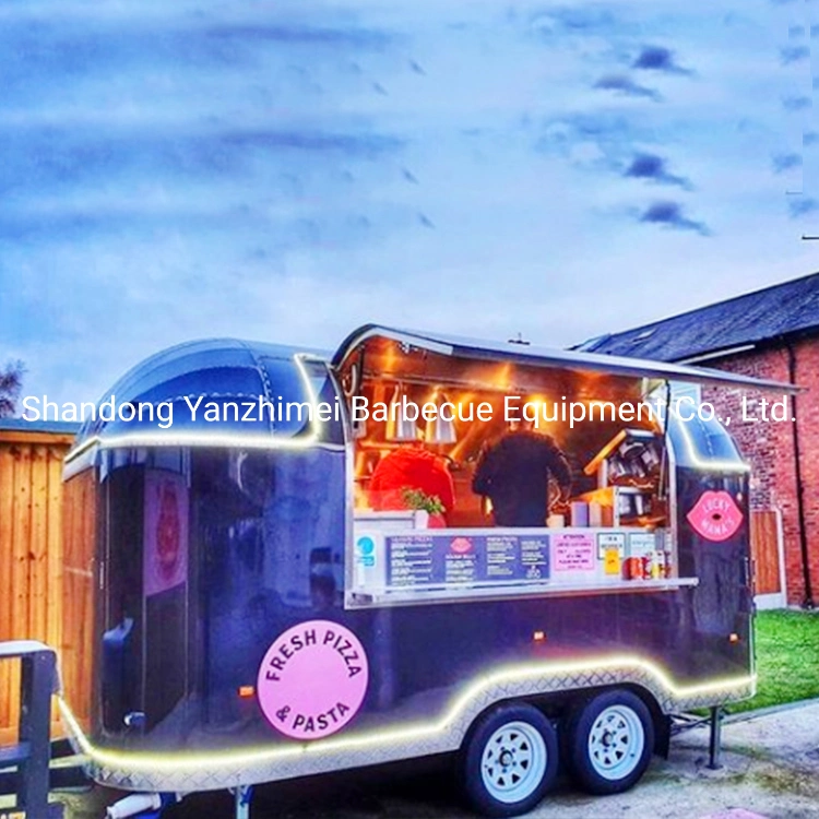 Customized Food Truck Rolling Cart Fast Food Machine Snow Cone Trailer Food Cart Cooking Truck Hamburger Carts