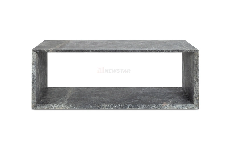 Living Room Furniture Natural Grey Marble Coffee Table Elegant Polished Tea Desk for Decoration Hotel Lobby Coffee Table