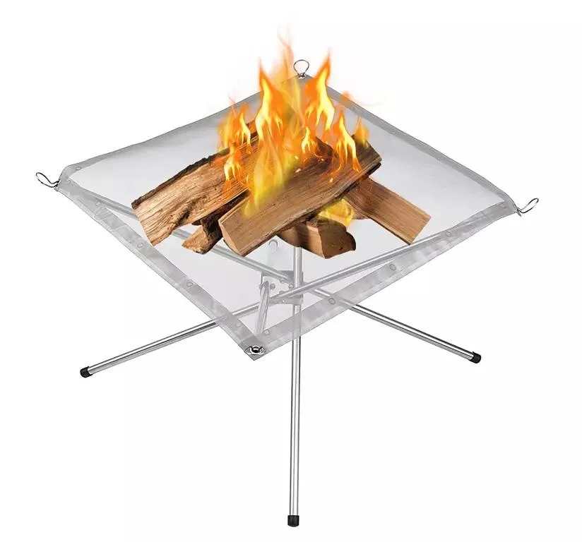 Portable Outdoor Folding Stainless Steel Mesh Fire Pit