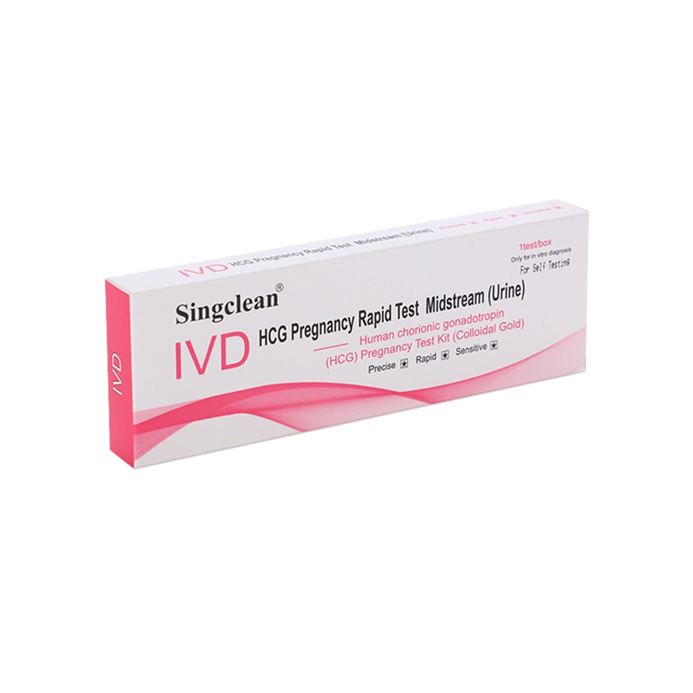 SingClean Hot Sale aprobado por la CE suministro médico rápido al por mayor IVD Reactivo Diagnóstico orina Ovulación Prueba de embarazo para viajar