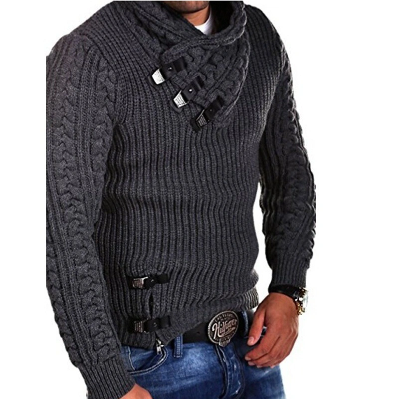 Men's Knitted Pullover Long-Sleeved Slim Fit Oversized Sweater