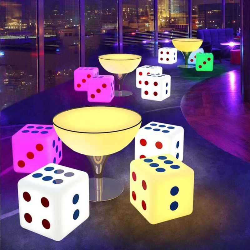 Modern Rattan Furniture RGB LED Beer Pong Table Set Nightclub Furniture Auction