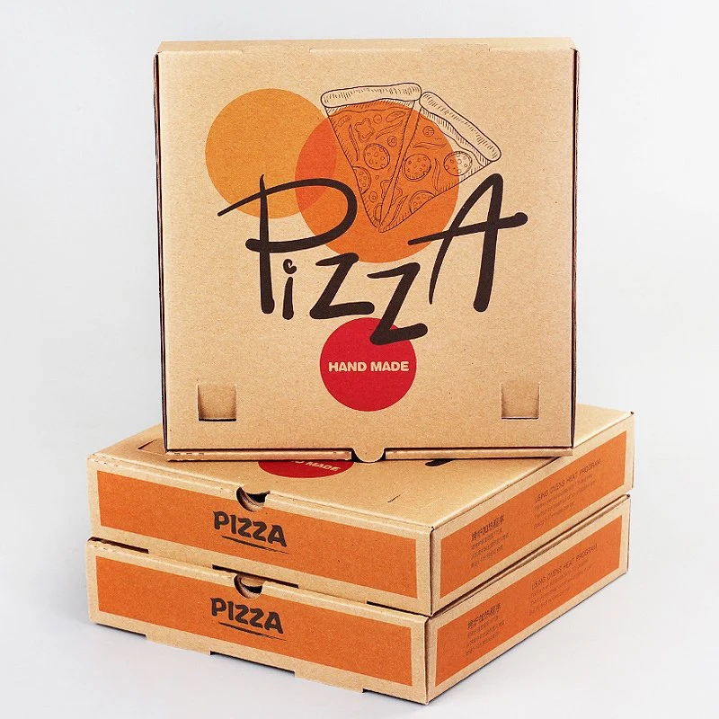 Tamanho impresso personalizado Grau Alimentício Flute Pizza Caixa de papelão de Design de Papelão Ondulado caixas de pizza